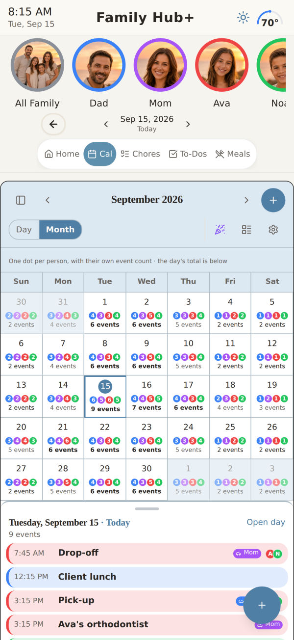 Month, on a phone
