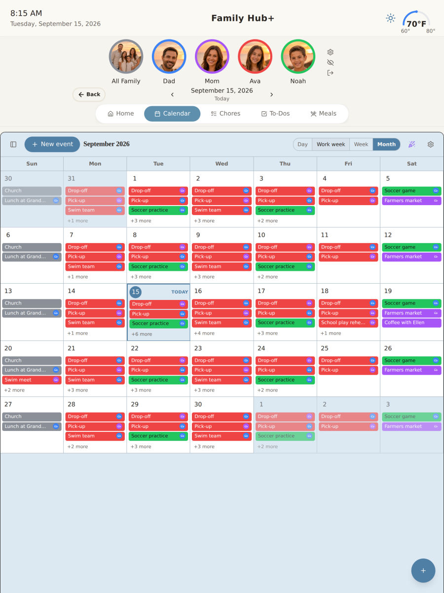 Month, on the iPad
